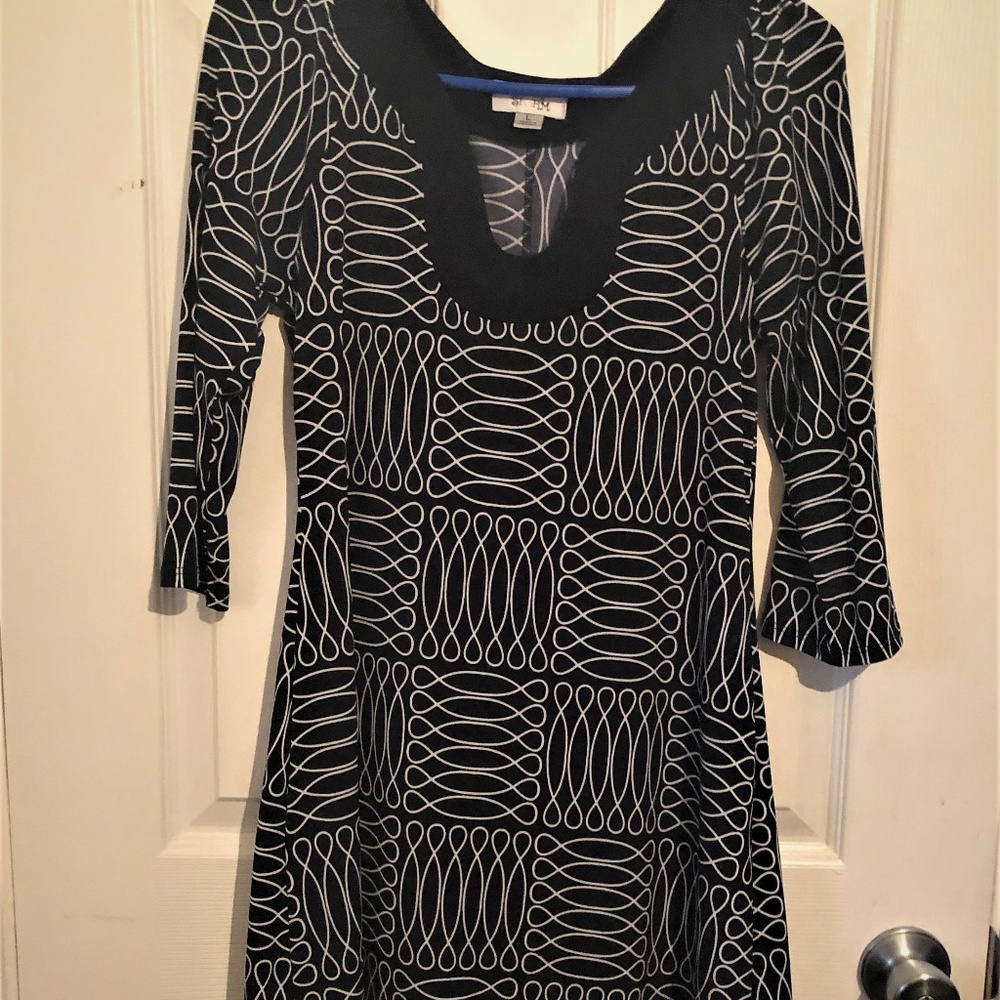 Sweet Storm - Dark Blue and white Dress